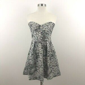 Mink Pink Dress Women Small Gray Animal Print Dama